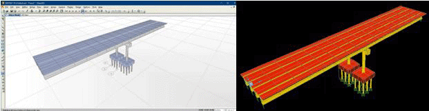 مدلسازی پل بتنی دو دهانه